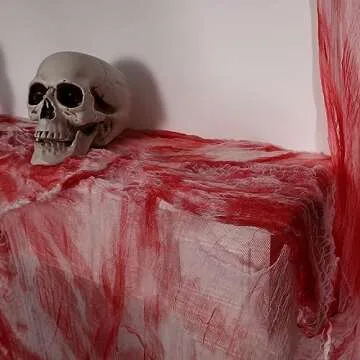 ZYP Blood Red 410 x 80 Creepy Cloth for Halloween Decor