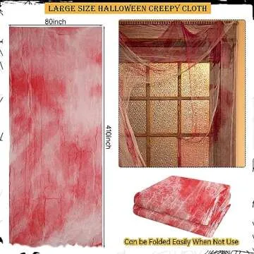 ZYP Blood Red 410 x 80 Creepy Cloth for Halloween Decor