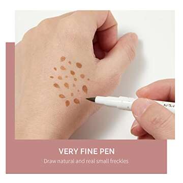MAEPEOR Freckle Pen Natural Faux Freckles Makeup Pen Waterproof Longlasting Soft Dot Sopt Pen Create Natural Sunkissed Skin for Beginners or Professional (Light Brown)
