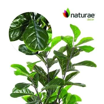 Naturae Decor Fiddle Leaf Tree - Lifelike Artificial Indoor and Outdoor House Plant - UV Resistant - 35 in High