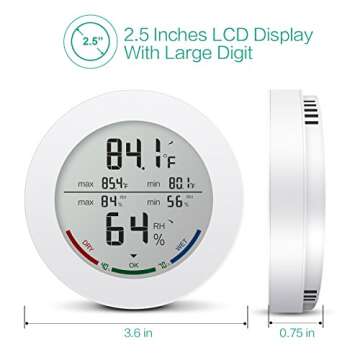 ORIA Indoor Hygrometer Thermometer, Digital Humidity Monitor, Temperature Humidity Gauge Meter, with...