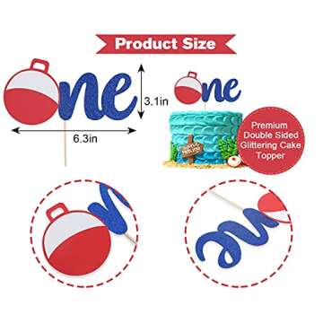 Fishing First Birthday Cake Topper - Little Fisherman Cake Topper, the Big One, Boy Fishing Birthday...