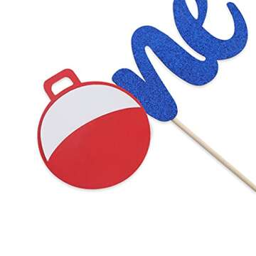 Fishing First Birthday Cake Topper - Little Fisherman Cake Topper, the Big One, Boy Fishing Birthday, Lakeside Party, Baby Cake Smashing Milestone Photo Booth Props Supplies (fishing Cake Toppe