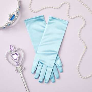 Juvale Satin Princess Gloves for Girls - 4 Colors