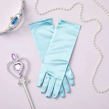 Juvale Satin Princess Gloves for Girls - 4 Colors