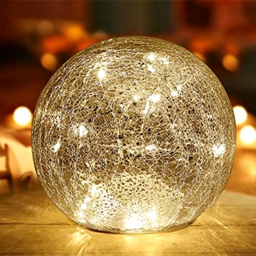Stunning Mercury Crackle LED Glass Globe Lamp for Every Occasion