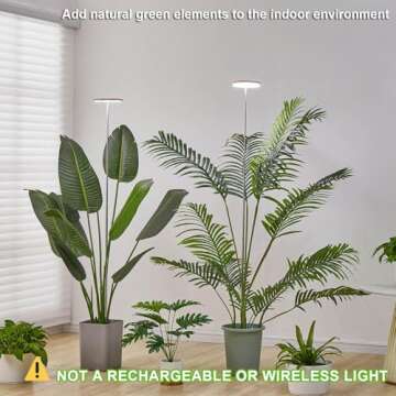 yadoker Plant Grow Light, LED Growing Light Full Spectrum for Indoor Plants,Height Adjustable, Autom...
