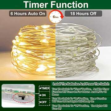 TURNMEON [ Timer ] 3 Set Fairy Lights, Total 90 LED, Warm White Battery Powered Copper Wire Fairy Lights, Decoration Outside Yard Party Home Bedroom Wedding Indoor Outdoor, 10 Ft 30 LED Each