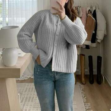 Trendy Women Button Down Cardigan Sweater for Winter