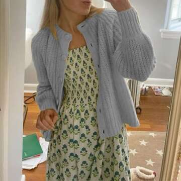 Trendy Women Button Down Cardigan Sweater for Winter