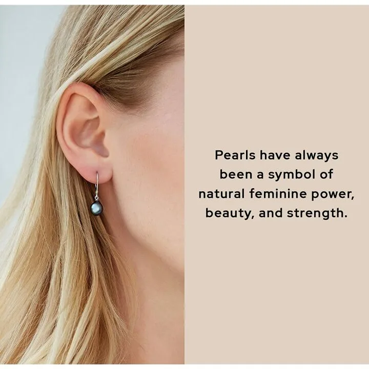 Tahitian Pearls 14k Gold Leverback Earrings