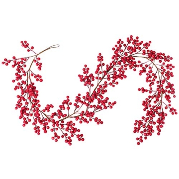 Artiflr 6FT Christmas Berry Garland for Festive Decor