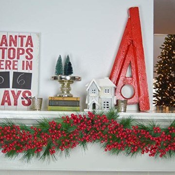 Artiflr 6FT Christmas Berry Garland for Festive Decor