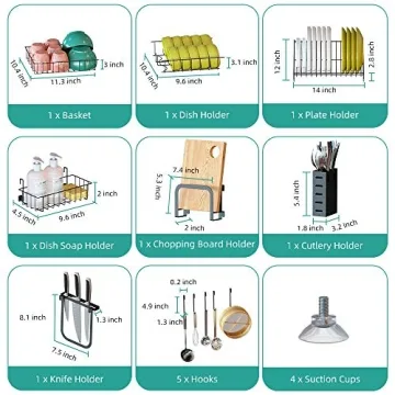KUFA Over Sink Dish Drying Rack for Kitchen Organization
