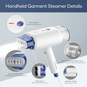 Newbealer 1200W Handheld Travel Steamer for Clothes