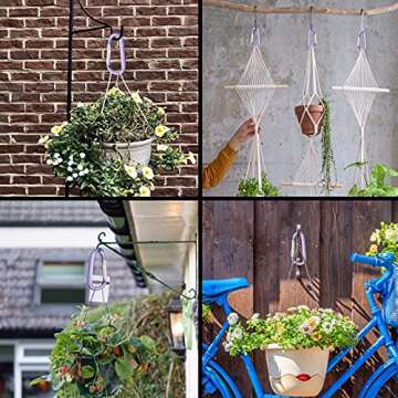 6PCS Carabiner Caribeaner Clip,3" Large Aluminum D Ring Shape Carabeaner with 6PCS Keyring Keychain Hook (Orange+Red+Yellow+Navy+Pink+Pale Purple)