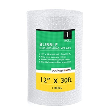 12 inch x 30 ft Bubble Cushioning Wrap, Perforated Every 12" Protective Packing Moving & Shipping Su...