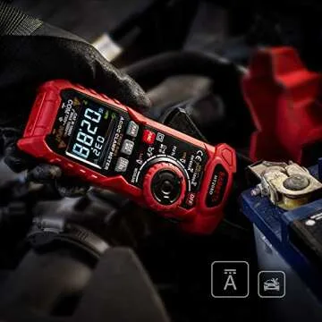 KAIWEETS HT208D Inrush Clamp Meter 1000A True RMS AC/DC Current Amp Meter, VFD, LOZ Mode, 6000 Counts, Measures Current Voltage Temperature Capacitance Resistance Diodes Continuity Duty-Cycle