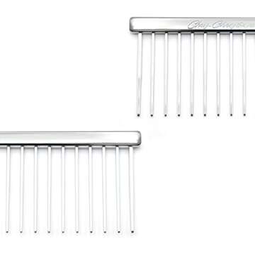 Chris Christensen 9in Coarse Poodle Butter Comb, Groom Like a Professional, Rounded Corners Prevent Friction and Breakage, Solid Brass Spin with Steel Teeth, Chrome Finish
