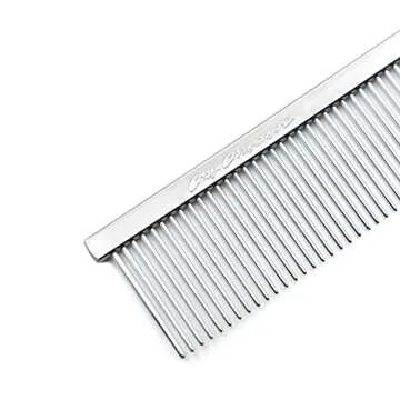 Chris Christensen 9in Coarse Poodle Butter Comb, Groom Like a Professional, Rounded Corners Prevent Friction and Breakage, Solid Brass Spin with Steel Teeth, Chrome Finish