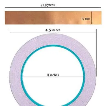 Zehhe Copper Foil Tape with Double-Sided Conductive (1/4inch X 21.8yards)- EMI Shielding,Stained Gla...