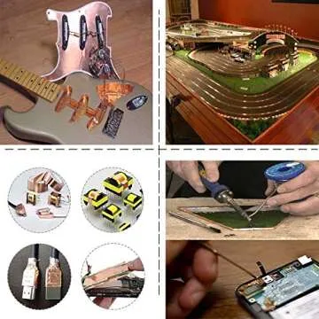 Zehhe Copper Foil Tape with Double-Sided Conductive (1/4inch X 21.8yards)- EMI Shielding,Stained Glass,Soldering,Electrical Repairs,Slug Repellent,Paper Circuits,Grounding (1/4inch)