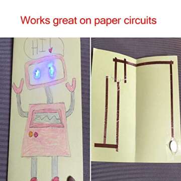 Zehhe Copper Foil Tape with Double-Sided Conductive (1/4inch X 21.8yards)- EMI Shielding,Stained Glass,Soldering,Electrical Repairs,Slug Repellent,Paper Circuits,Grounding (1/4inch)