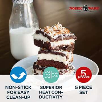 Nordic Ware 9x9 Aluminum NonStick Cake Pan for Perfect Baking