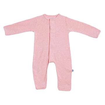 Magnetic Me SIMPLY (2 Pack) One-Piece Baby Coverall Romper 100% Organic Cotton Baby Clothing with Quick Magnetic Fastener Pink Dancing Elephants/Pink Melange 0-3 Months