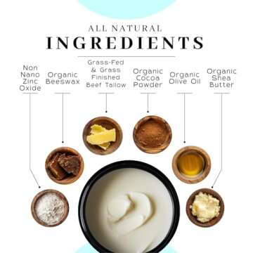 Vanman's - Zinc and Tallow Sunscreen - Water Resistant 20 SPF Beef Tallow Sunscreen with Olive Oil, Beeswax - Mineral Sunscreen with Non-Nano Minerals - 2.5 ounce