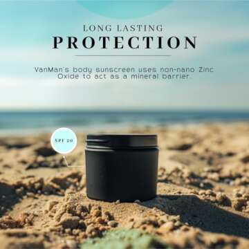 Vanman's - Zinc and Tallow Sunscreen - Water Resistant 20 SPF Beef Tallow Sunscreen with Olive Oil, Beeswax - Mineral Sunscreen with Non-Nano Minerals - 2.5 ounce