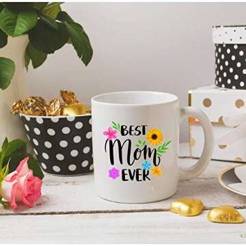 DKLM Best Mom Ever Coffee Mug – Appreciation for Mom – From Daughter, Son, Husband, Kids