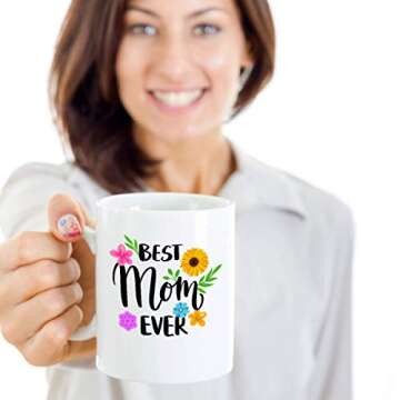 DKLM Best Mom Ever Coffee Mug – Appreciation for Mom – From Daughter, Son, Husband, Kids