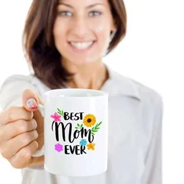 DKLM Best Mom Ever Coffee Mug – Appreciation for Mom – From Daughter, Son, Husband, Kids