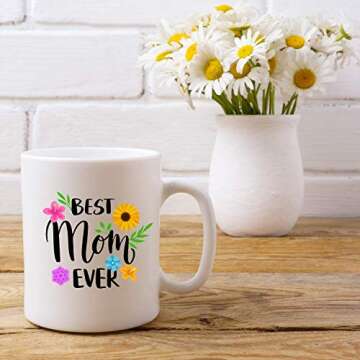 DKLM Best Mom Ever Coffee Mug – Appreciation for Mom – From Daughter, Son, Husband, Kids