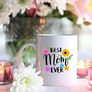 DKLM Best Mom Ever Coffee Mug – Appreciation for Mom – From Daughter, Son, Husband, Kids