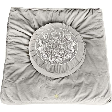 Florensi Meditation Cushion & Mat Value Bundle - Meditation Cushion Set for Women & Men - Yoga Cushi...