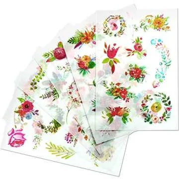 Leinuosen 18 Sheets Plant Decorative Stickers Cactus Leaves Flowers Stickers Succulent Plant Craft Labels for Scrapbooking Stationery Bullet Journals