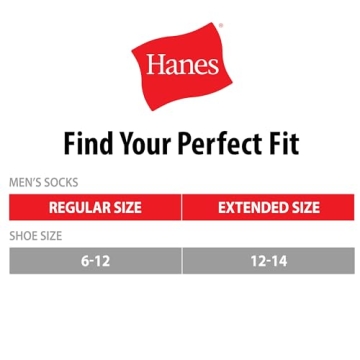 Hanes Double Crew Socks Pack of 12 for Big & Tall