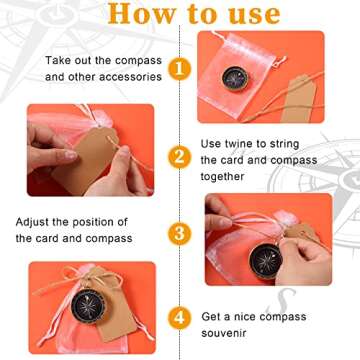 Stylish 60 Pcs Compass Wedding Favors Set for Events