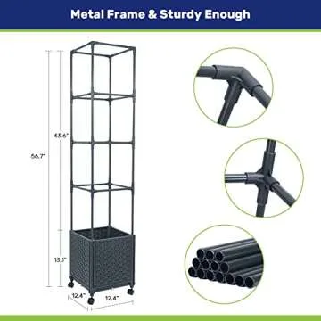 LINEX Raised Garden Planter with Trellis - Self-Watering