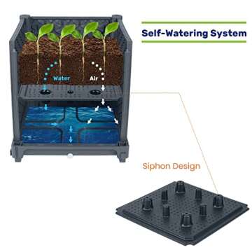 LINEX Raised Garden Planter with Trellis - Self-Watering