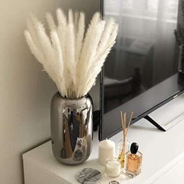 Dry Pampas Grass Natural Dried Bundle for Home Decor 20pcs(White)