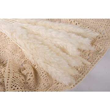 Dry Pampas Grass Natural Dried Bundle for Home Decor 20pcs(White)