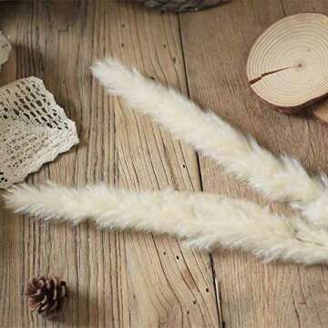 Dry Pampas Grass Natural Dried Bundle for Home Decor 20pcs(White)