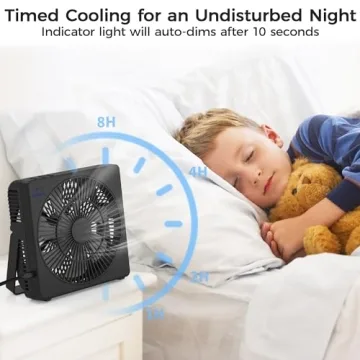 KITWLEMEN 8" Cooling Table Fan with 4 Speeds & Timer