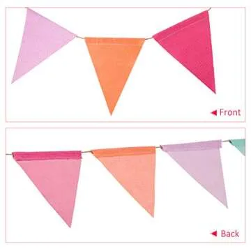 HESTYA 42 Pieces Colorful Pennant Banner Flag Multicolor Bunting Triangle Banner Pastel Pennants for Birthdays Easter School Carnival Garland Outdoor Events Party Hanging Decorations(Pastel)
