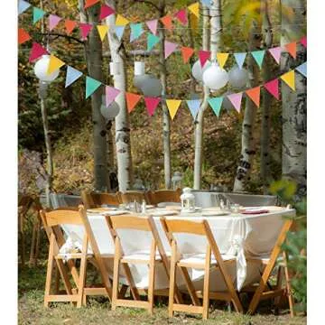 HESTYA 42 Pieces Colorful Pennant Banner Flag Multicolor Bunting Triangle Banner Pastel Pennants for Birthdays Easter School Carnival Garland Outdoor Events Party Hanging Decorations(Pastel)