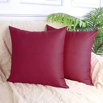 Thmyo 4-Pack 100% Cotton Comfortable Solid Decorative Throw Pillow Case, Square Cushion Cover Pillow...