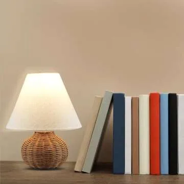 Dimmable Boho Table Lamp - Eco-Friendly Rattan Design